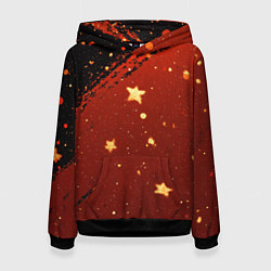 Женская толстовка Золотые звездочки на коричневой текстуре