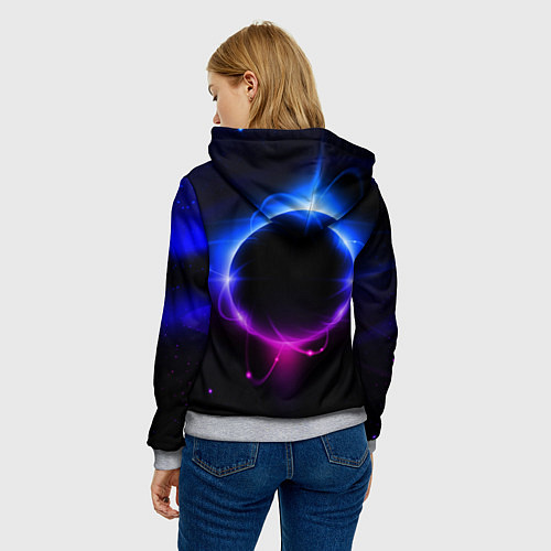 Женская толстовка Космонавт в луне / 3D-Меланж – фото 4