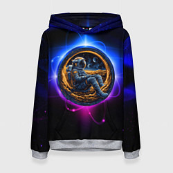 Женская толстовка Космонавт в луне