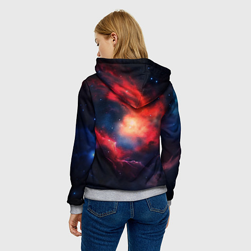 Женская толстовка Космонавт сидит в луне / 3D-Меланж – фото 4