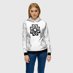 Толстовка-худи женская Breaking Benjamin white poly, цвет: 3D-черный — фото 2