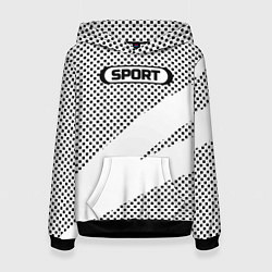 Женская толстовка Sport чёрно-белый с полосой