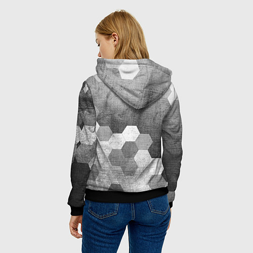Женская толстовка God of War - grey gradient посередине / 3D-Черный – фото 4