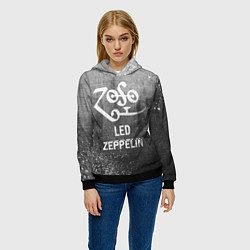 Толстовка-худи женская Led Zeppelin - grey gradient, цвет: 3D-черный — фото 2