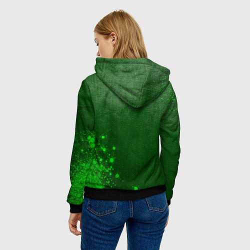 Женская толстовка Dota - green gradient вертикально / 3D-Черный – фото 4