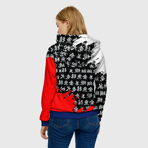 Женская толстовка Ведьмак япония краски / 3D-Синий – фото 4