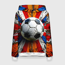 Женская толстовка Футбольный мяч в ярких линиях