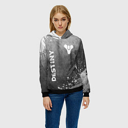 Толстовка-худи женская Destiny - grey gradient вертикально, цвет: 3D-черный — фото 2