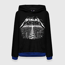 Толстовка-худи женская Metallica - lightnings in metropolis, цвет: 3D-синий