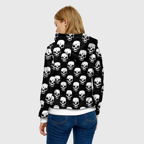 Женская толстовка AC DC rock skull / 3D-Белый – фото 4