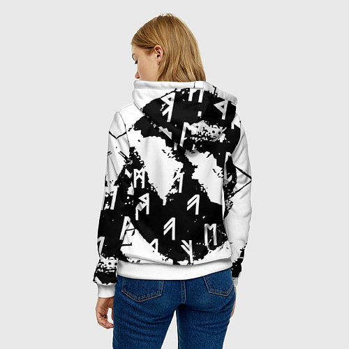 Женская толстовка Doom символы краски / 3D-Белый – фото 4