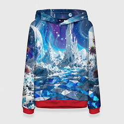 Женская толстовка Космический фантастический пейзаж