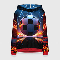 Женская толстовка Футбольный мяч в молниях