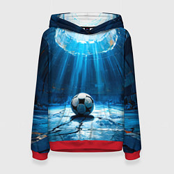 Женская толстовка Футбольный мяч в синем