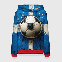 Женская толстовка Футбольный мяч на синем