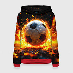 Женская толстовка Футбольный мяч в огне