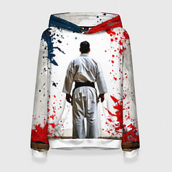 Женская толстовка Борец айкидо на белом