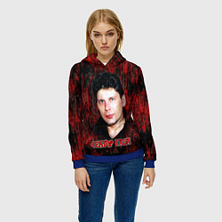 Толстовка-худи женская Сектор газа фото Юрий Хой, цвет: 3D-синий — фото 2