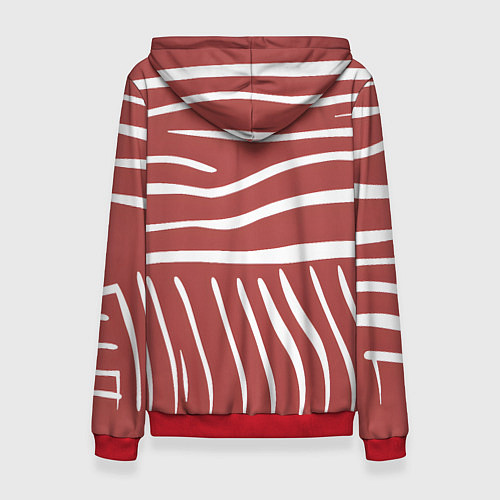 Женская толстовка Полоски красной зебры / 3D-Красный – фото 2
