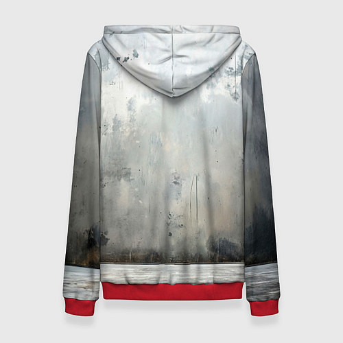 Женская толстовка Боец айкидо на сером / 3D-Красный – фото 2