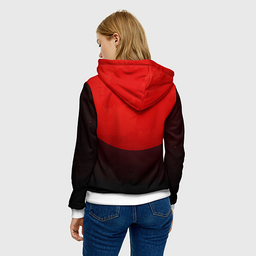 Женская толстовка Юрий Клинских красная луна / 3D-Белый – фото 4