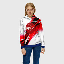 Толстовка-худи женская Nasa абстрактные полосы, цвет: 3D-синий — фото 2
