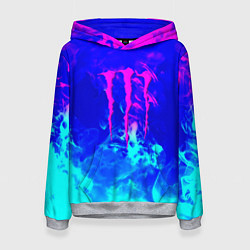 Женская толстовка Monster energy дым неоновый