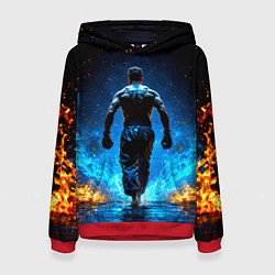 Женская толстовка Боец крав-мага в синем пламени