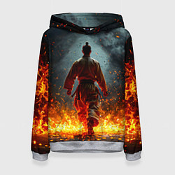 Женская толстовка Кунг-фу боец в огне