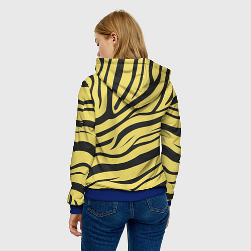 Женская толстовка Светлый тигровый паттерн / 3D-Синий – фото 4