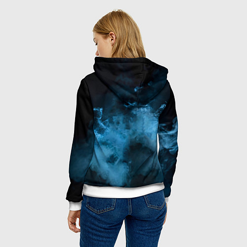 Женская толстовка Боксер в дыму / 3D-Белый – фото 4