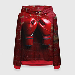 Женская толстовка Бойцовские перчатки на красном