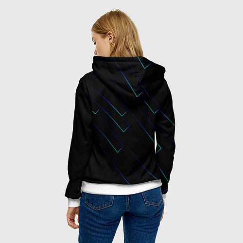 Женская толстовка Color blue black / 3D-Белый – фото 4