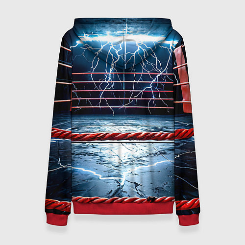 Женская толстовка Ринг и молния / 3D-Красный – фото 2