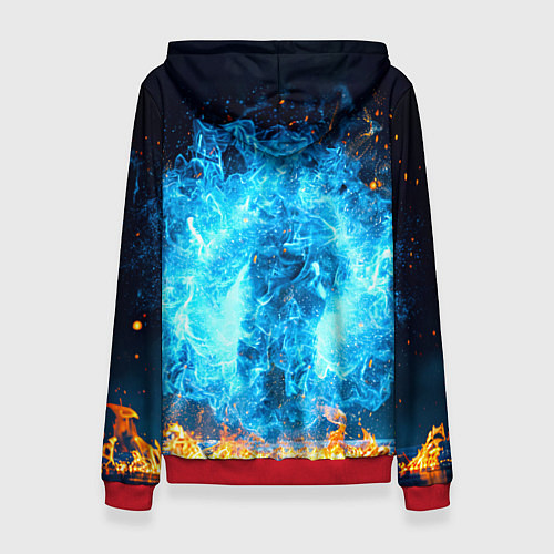 Женская толстовка Дзюдоист в синем пламени / 3D-Красный – фото 2