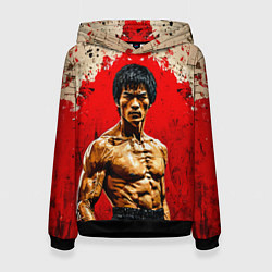 Женская толстовка Брюс Ли на красном