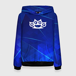 Толстовка-худи женская Five Finger Death Punch blue poly, цвет: 3D-черный