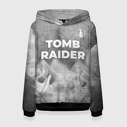 Толстовка-худи женская Tomb Raider - grey gradient посередине, цвет: 3D-черный