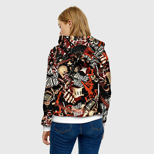 Женская толстовка Кукрыниксы на фоне электрогитар / 3D-Белый – фото 4