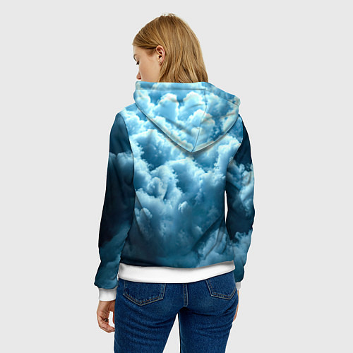 Женская толстовка Мухаммед Али в синем дыму / 3D-Белый – фото 4