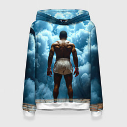 Женская толстовка Мухаммед Али в синем дыму