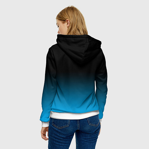 Женская толстовка Милый белый котёнок космонавт / 3D-Белый – фото 4