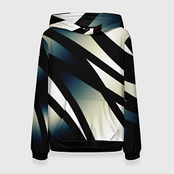 Женская толстовка Чёрно-белый с синим затемнением полосы