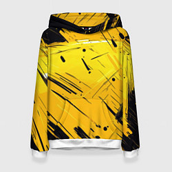 Женская толстовка Желтая краска на черном фоне
