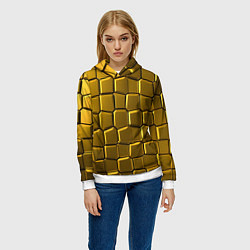 Толстовка-худи женская Золотые слитки, цвет: 3D-белый — фото 2