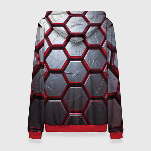 Женская толстовка Металлический бронежилет / 3D-Красный – фото 2