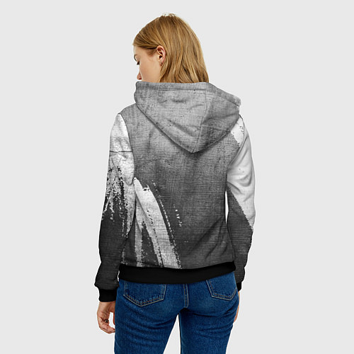 Женская толстовка Juventus - grey gradient вертикально / 3D-Черный – фото 4