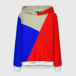 Женская толстовка Серо-сине-красный трёхцветный
