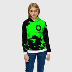 Толстовка-худи женская Portal черный дым, цвет: 3D-белый — фото 2