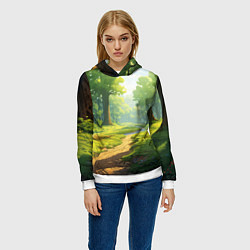 Толстовка-худи женская Fabulous forest, цвет: 3D-белый — фото 2